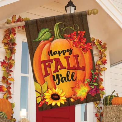 Fall Y'all Pumpkin House Flag Autumn Sunflower 28" X 40" Briarwood Lane 2 Fall Y'all Pumpkin House Flag Autumn Sunflower 28" X 40" Briarwood Lane - Image 2