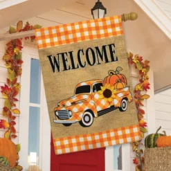 Checkered Fall Truck Burlap House Flag 40" X 28" Briarwood Lane -Briarwood Lane Verkoop GUEST 0450e7dc e55b 4fba ac88 aff7c870cae9