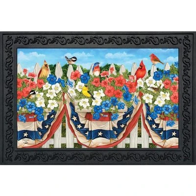 Briarwood Lane American Birds Spring Doormat Patriotic Floral Indoor Outdoor 30" X 18" 1 Briarwood Lane American Birds Spring Doormat Patriotic Floral Indoor Outdoor 30" X 18"