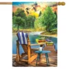 Lakeside Escape Summer House Flag Nautical Dock Boats 28" X 40" Briarwood Lane