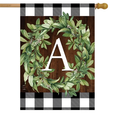 Wreath Monogram A Double-Sided House Flag Everyday 28" X 40" Briarwood Lane 1 Wreath Monogram A Double-Sided House Flag Everyday 28" X 40" Briarwood Lane