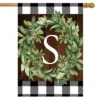 Wreath Monogram S Double-Sided House Flag Everyday 28" X 40" Briarwood Lane