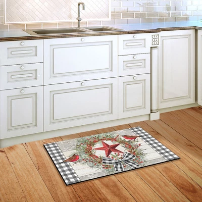 Briarwood Lane Berry Wreath Barnstar Winter Doormat Birds Checker 3 Briarwood Lane Berry Wreath Barnstar Winter Doormat Birds Checker - Image 3