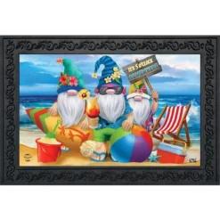 Summer Gnomes Humor Doormat Beach Scene Indoor Outdoor 30" X 18" Briarwood Lane