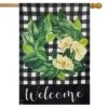 Briarwood Lane Magnolia Wreath Burlap House Flag Welcome Floral 2