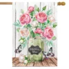 Mother's Day Roses House Flag Mason Jar Floral 28" X 40" Briarwood Lane