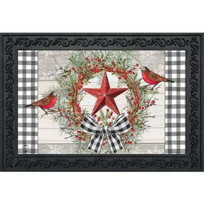 Briarwood Lane Berry Wreath Barnstar Winter Doormat Birds Checker 1 Briarwood Lane Berry Wreath Barnstar Winter Doormat Birds Checker