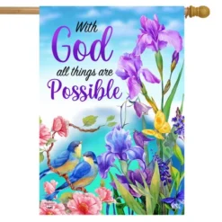 With God Religious House Flag Inspirational 28" X 40" Briarwood Lane