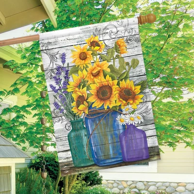 Rustic Sunflowers Summer House Flag 28" X 40" Briarwood Lane 2 Rustic Sunflowers Summer House Flag 28" X 40" Briarwood Lane - Image 2