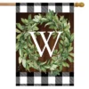 Wreath Monogram W Double-Sided House Flag Everyday 28" X 40" Briarwood Lane