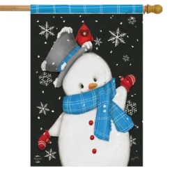 Briarwood Lane Jolly Winter Snowman House Flag Primitive Let It S