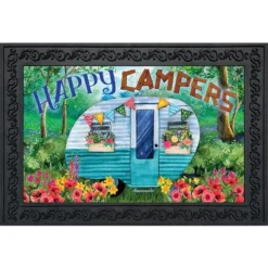 Spring Happy Campers Floral Doormat Indoor Outdoor 30" X 18" Briarwood Lane