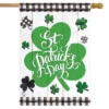 Briarwood Lane Checkered St. Pat's Shamrocks House Flag 28" X 40"
