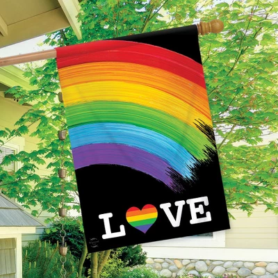 Rainbow Love House Flag Pride 28" X 40" Briarwood Lane 2 Rainbow Love House Flag Pride 28" X 40" Briarwood Lane - Image 2
