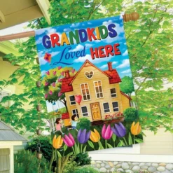 Grandkids Loved Here Spring House Flag Home Tulips 28" X 40" Briarwood Lane -Briarwood Lane Verkoop GUEST 1a06f78e b75c 491c 8a75 cf0bbe105f31