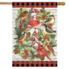 Briarwood Lane Winter Bird Wreath House Flag Cardinals Rustic Ber