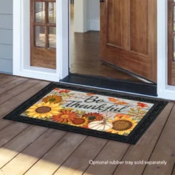 Be Thankful Flowers Doormat 18" X 30" Indoor Outdoor Briarwood Lane -Briarwood Lane Verkoop GUEST 1d0668eb 40b6 4d55 8ec3 8076314ebe32
