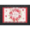 Briarwood Lane Valentine's Wreath Hearts Doormat Plaid Valentine's Day Indoor Outdoor 30" X 18"