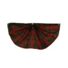 Green And Red Plaid Bunting 48"x24" Pleated Banner With Brass Grommets Briarwood Lane