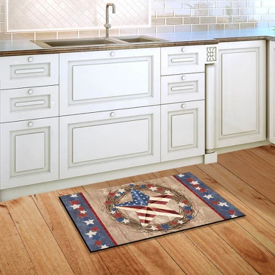 Briarwood Lane Americana Barnstar Patriotic Doormat Primitive Wreath Indoor Outdoor 30" X 18" 3 Briarwood Lane Americana Barnstar Patriotic Doormat Primitive Wreath Indoor Outdoor 30" X 18" - Image 3