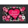 Briarwood Lane Happy Valentine's Floral Doormat Love Heart Indoor Outdoor 30" X 18"