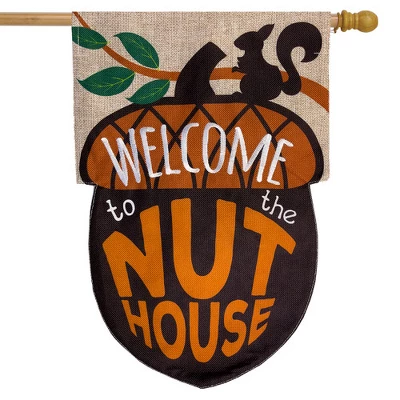 Welcome To The Nuthouse Humor Burlap House Flag 28" X 40" Briarwood Lane 1 Welcome To The Nuthouse Humor Burlap House Flag 28" X 40" Briarwood Lane