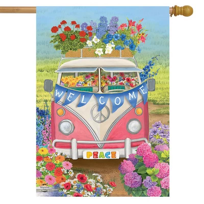 Peace Van Floral House Flag Everyday Inspirational 28" X 40" Briarwood Lane 1 Peace Van Floral House Flag Everyday Inspirational 28" X 40" Briarwood Lane