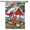 Briarwood Lane Gathered Together Winter House Flag Cardinals Bird