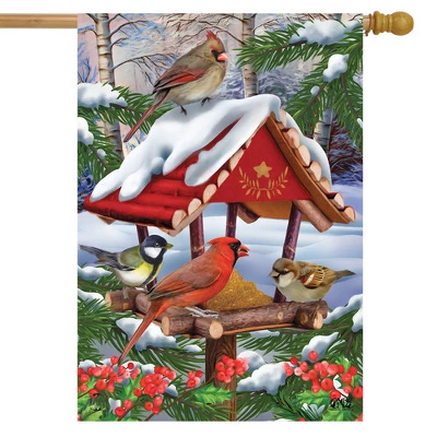 Briarwood Lane Gathered Together Winter House Flag Cardinals Bird 1 Briarwood Lane Gathered Together Winter House Flag Cardinals Bird