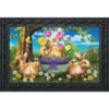 Briarwood Lane Spring Bunny Basket Floral Doormat Tulips Easter Floral Indoor Outdoor 30" X 18"