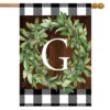 Wreath Monogram G Double-Sided House Flag Everyday 28" X 40" Briarwood Lane