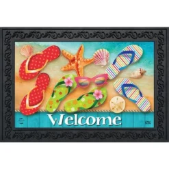 Briarwood Lane Surfside Flip Flops Summer Doormat Welcome Beach Indoor Outdoor 30" X 18"