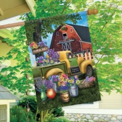 Flower Barn Spring House Flag Pickup Truck Barn Floral 28" X 40" Briarwood Lane -Briarwood Lane Verkoop GUEST 378824da 1358 4f21 9d99 976d65df9058