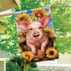 Happy Piglet Fall House Flag Sunflowers Autumn 28" X 40" Briarwood Lane -Briarwood Lane Verkoop GUEST 394c2c8b fe11 42b0 90ef 04037ab93ff4