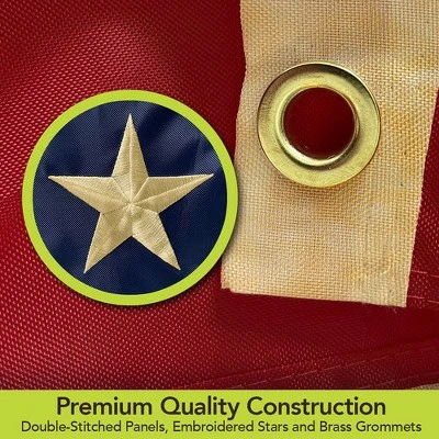 Briarwood Lane Tea Stained Patriotic Embroidered Bunting USA 48" X 24" Pleated Banner With Brass Grommets 3 Briarwood Lane Tea Stained Patriotic Embroidered Bunting USA 48" X 24" Pleated Banner With Brass Grommets - Image 3