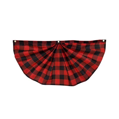 Briarwood Lane Red And Black Checkered Bunting 48" X 24" Pleated Banner With Brass Grommets 1 Briarwood Lane Red And Black Checkered Bunting 48" X 24" Pleated Banner With Brass Grommets
