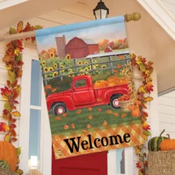Fall Farm Welcome House Flag Pickup Truck Barn Floral 28" X 40" Briarwood Lane -Briarwood Lane Verkoop GUEST 412ad23a 746d 4396 9023 5f504fe4da8e