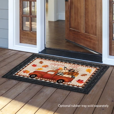 Briarwood Lane Happy Fall Pickup Truck Doormat Indoor Outdoor 30" 2 Briarwood Lane Happy Fall Pickup Truck Doormat Indoor Outdoor 30" - Image 2