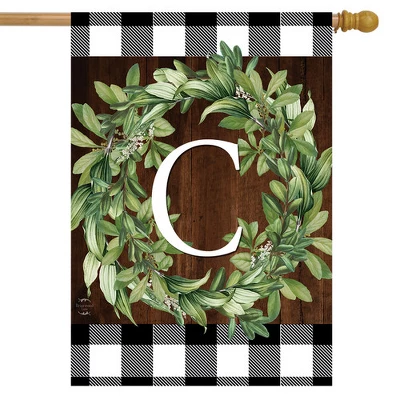 Wreath Monogram C Double-Sided House Flag Everyday 28" X 40" Briarwood Lane 1 Wreath Monogram C Double-Sided House Flag Everyday 28" X 40" Briarwood Lane