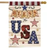 Briarwood Lane Bless The USA Patriotic House Flag Primitive Stars Stripes Double-Sided 28"x40"