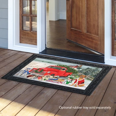 Briarwood Lane Holiday Dogs Christmas Doormat Pickup Truck Humor Indoor Outdoor 30" X 18" 2 Briarwood Lane Holiday Dogs Christmas Doormat Pickup Truck Humor Indoor Outdoor 30" X 18" - Image 2