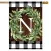 Wreath Monogram N Double-Sided House Flag Everyday 28" X 40" Briarwood Lane