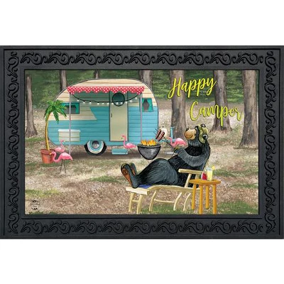 Happy Camper Bear Summer Doormat Indoor Outdoor Camping 30" X 18" Briarwood Lane 1 Happy Camper Bear Summer Doormat Indoor Outdoor Camping 30" X 18" Briarwood Lane