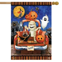 Haunted Pickup House Flag 40" X 28" Briarwood Lane