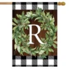 Wreath Monogram R Double-Sided House Flag Everyday 28" X 40" Briarwood Lane