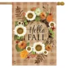 Hello Fall Wreath Double Sided House Flag 40" X 28" Briarwood Lane