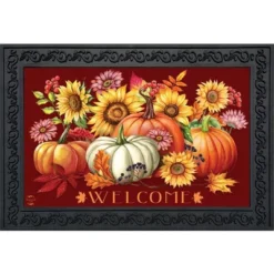 Briarwood Lane Fall Beauty Floral Doormat Pumpkins Indoor / Outdo