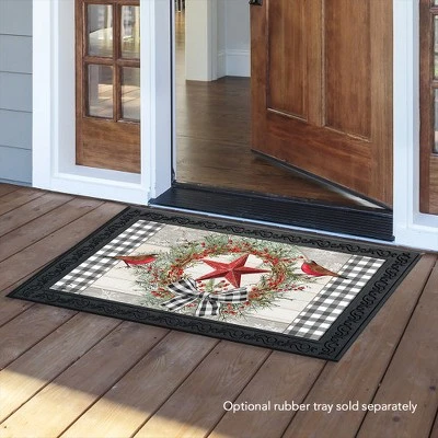 Briarwood Lane Berry Wreath Barnstar Winter Doormat Birds Checker 2 Briarwood Lane Berry Wreath Barnstar Winter Doormat Birds Checker - Image 2