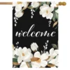 White Magnolias Spring House Flag Welcome Flowers 28" X 40" Briarwood Lane