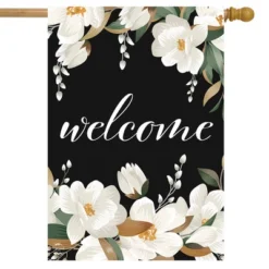 White Magnolias Spring House Flag Welcome Flowers 28" X 40" Briarwood Lane
